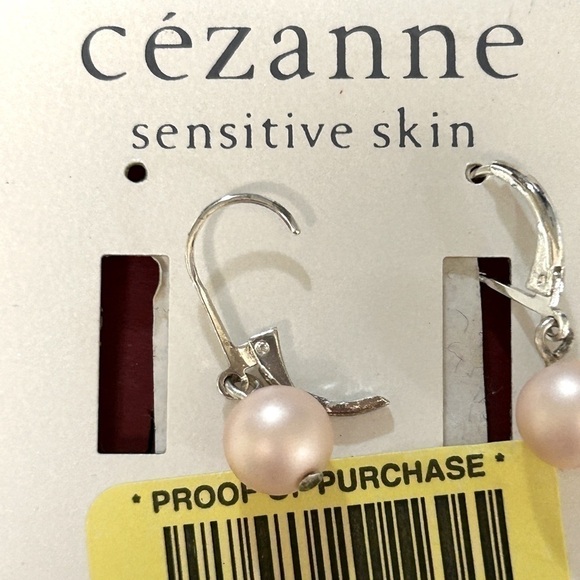 Cezanne Faux Pink Pearl Earrings Nickel Free Sensitive Skin Lever Dangle NWT - Picture 3 of 3